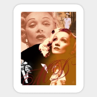 Marlene Dietrich Collage Portrait 3 Sticker